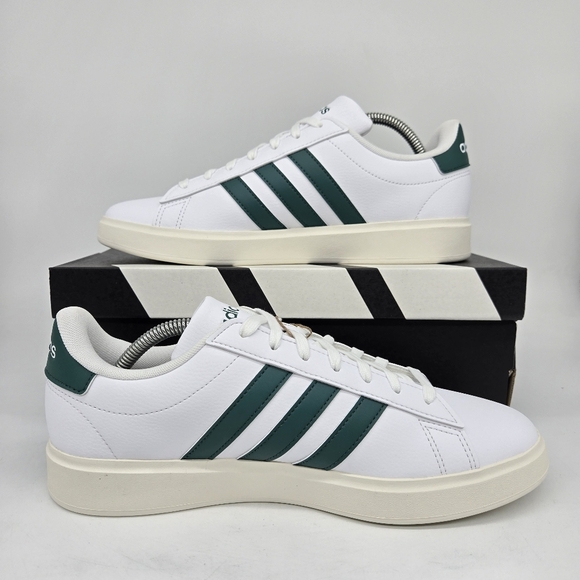 Adidas Men\'s Grand Court 2.0 \'Cloud White Collegiate Green\' Shoes JR2224 Size 9 main image 6